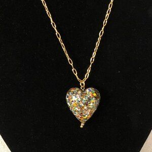 Bronze Italy Dynadema Puffy Heart Necklace  #1256